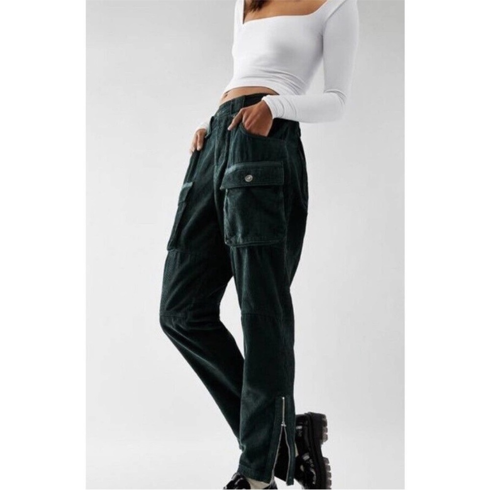 Free People We The Free The London Calling Low Rise Tapered Leg Cargo Cord Pants